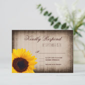 Rustikales Land Sonnenblumenwald Hochzeitskarten R RSVP Karte (Stehend Vorderseite)