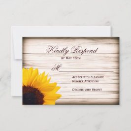 Rustikales Land Sonnenblumenwald Hochzeitskarten R RSVP Karte