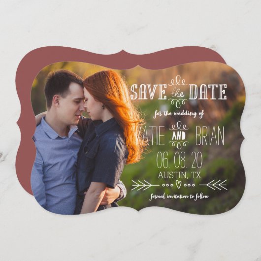 Rustikales Land | Speichern der Datumskarten Save The Date (Vorne/Hinten)