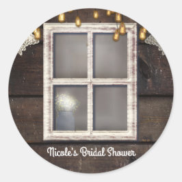 Rustikales Land Stall Fenster Lichter & Spitzen Ge Runder Aufkleber