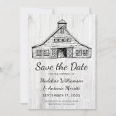 Rustikales Land Stall Simple Wood Save The Date (Vorderseite)