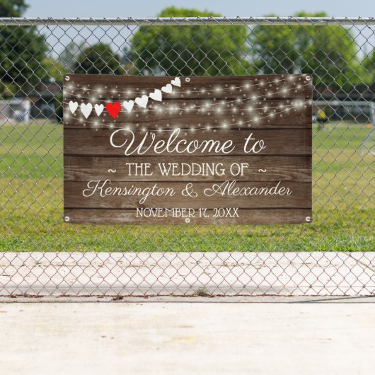 Rustikales Land Stallenholz Reihe von Lichtern Hoc Banner (Insitu)