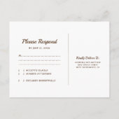 Rustikales Land Stallholz Hochzeit RSVP Einladungspostkarte (Rückseite)