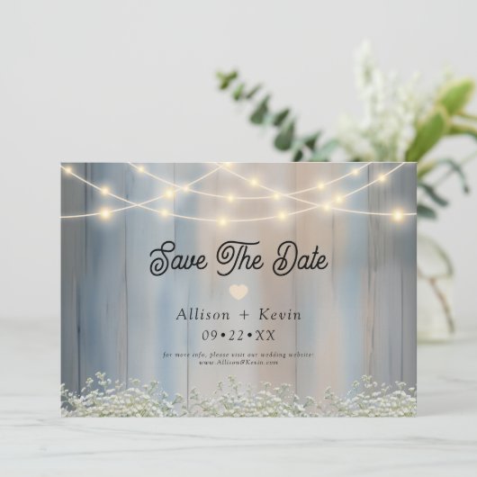 Rustikales Land Stallholz Horizontal Save the Date (Stehend Vorderseite)