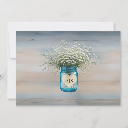 Rustikales Land Stallholz Horizontal Save the Date (Rückseite)