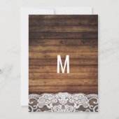 Rustikales Land String Lights Wood Lace Bridesmaid Einladung (Rückseite)