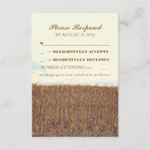 rustikales Land Strohballen Hochzeit RSVP Karten