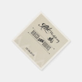 rustikales Land Typografie Vintage Hochzeit Serviette (Ecke)