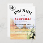 Rustikales Land Überraschung Geburtstagsparty Einl Einladungspostkarte (Vorne/Hinten)