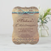 Rustikales Land Vintag 1. Einladung (Stehend Vorderseite)