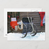 Rustikales Land Vintag Altes Schlitten präsentiert Postkarte (Vorne/Hinten)