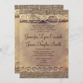 Rustikales Land Vintag Burlap Hochzeitseinladungen Einladung (Vorne/Hinten)