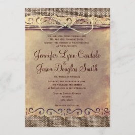 Rustikales Land Vintag Burlap Hochzeitseinladungen Einladung