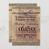 Rustikales Land Vintag Burlap Hochzeitseinladungen Einladung (Vorne/Hinten)