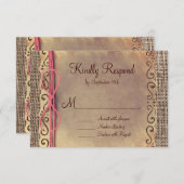 Rustikales Land Vintag Burlap Wedding RSVP Cards (Vorne/Hinten)