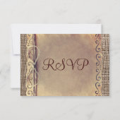 Rustikales Land Vintag Burlap Wedding RSVP Cards Karte (Rückseite)
