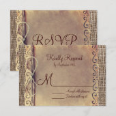 Rustikales Land Vintag Burlap Wedding RSVP Cards Karte (Vorne/Hinten)