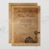 Rustikales Land Vintag Leinwand Windmühle Einladung (Vorne/Hinten)