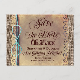 Rustikales Land Vintag Save the Date Postkarten