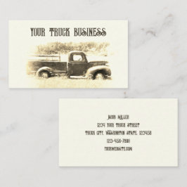 Rustikales Land Vintag Sepia Brown Farm Truck Visitenkarte