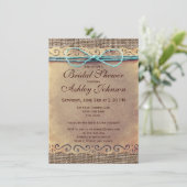 Rustikales Land-Vintage Brautparty-Einladungen Einladung (Stehend Vorderseite)