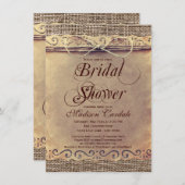 Rustikales Land-Vintage Brautparty-Einladungen Einladung (Vorne/Hinten)