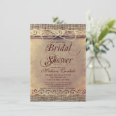 Rustikales Land-Vintage Brautparty-Einladungen Einladung (Stehend Vorderseite)