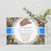 Rustikales Land Vintage Camouflage Kinderdusche ei Einladung (Stehend Vorderseite)