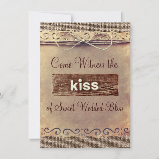 Rustikales Land-Vintage Einladung (Vorderseite)