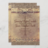 Rustikales Land-Vintage Einladung (Vorne/Hinten)