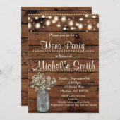 Rustikales Land Vintage Holzhütten Party Einladung (Vorne/Hinten)