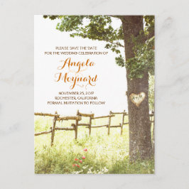 rustikales Land Vintager Baum Save the Date Postka Ankündigungspostkarte