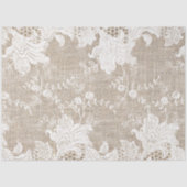 Rustikales Land Vintager Beige-Einbruch und weiße Seidenpapier (Vorderseite)