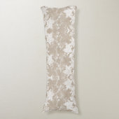 Rustikales Land Vintager Beige-Einbruch und weiße Seitenschläferkissen (Vorderseite Vertikal)