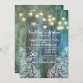 Rustikales Land | Vintages Holz | Brown Einladung (Vorne/Hinten)