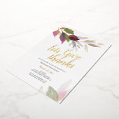 Rustikales Land Wasserfarben Blätter Erntedank Folieneinladung (Gedreht)