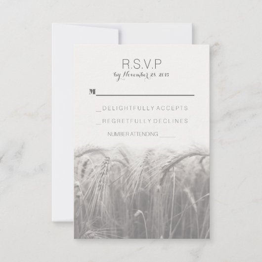 Rustikales Land Wedding RSVP Cards Karte (Vorderseite)