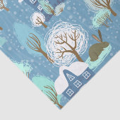 Rustikales Land-Weihnachten hellblau u. weiß Seidenpapier (Ausschnitt)