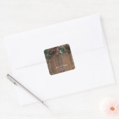 Rustikales Land Weihnachten Pine Garland Wald Schn Quadratischer Aufkleber (Umschlag)