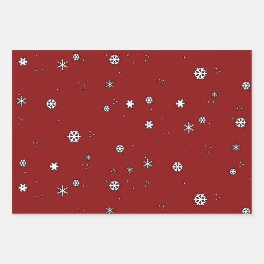 Rustikales Land Weihnachten Schneeflocken Geschenk Geschenkpapier Set (Vorderseite)