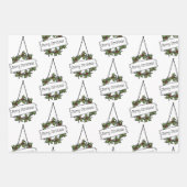 Rustikales Land Weihnachten Schneeflocken Geschenk Geschenkpapier Set (Vorderseite 3)