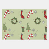 Rustikales Land Weihnachten Schneeflocken Geschenk Geschenkpapier Set (Vorderseite 2)