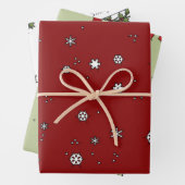 Rustikales Land Weihnachten Schneeflocken Geschenk Geschenkpapier Set (Beispiel)