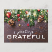 Rustikales Land Weihnachten Vielen Dank Einladungspostkarte (Vorderseite)