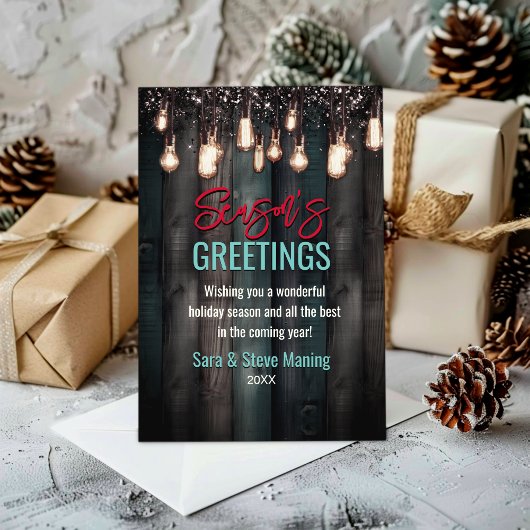 Rustikales Land Weihnachtslicht braun Feiertag Feiertagskarte