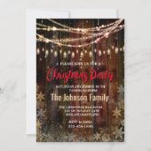 Rustikales Land Weihnachtslichter Schneeflocken Pa Feiertagskarte (Vorderseite)