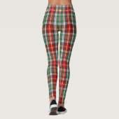 Rustikales Land-Weihnachtsroter grüner karierter Leggings (Rückseite)