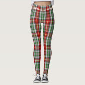 Rustikales Land-Weihnachtsroter grüner karierter Leggings (Vorderseite)