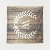 Rustikales Land-weiße Lorbeer u. Scheunen-Holz Wandteppich (Vorderseite (Horizontal))