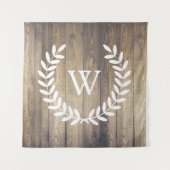 Rustikales Land-weiße Lorbeer u. Scheunen-Holz Wandteppich (Vorderseite)